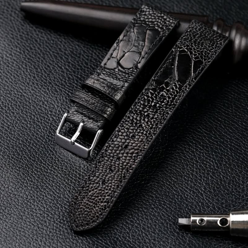 Handmade Ostrich Foot Leather Watchband Soft Bracelet Vintage Style