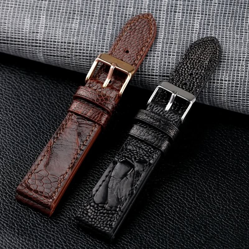 Handmade Ostrich Foot Leather Watchband Soft Bracelet Vintage Style
