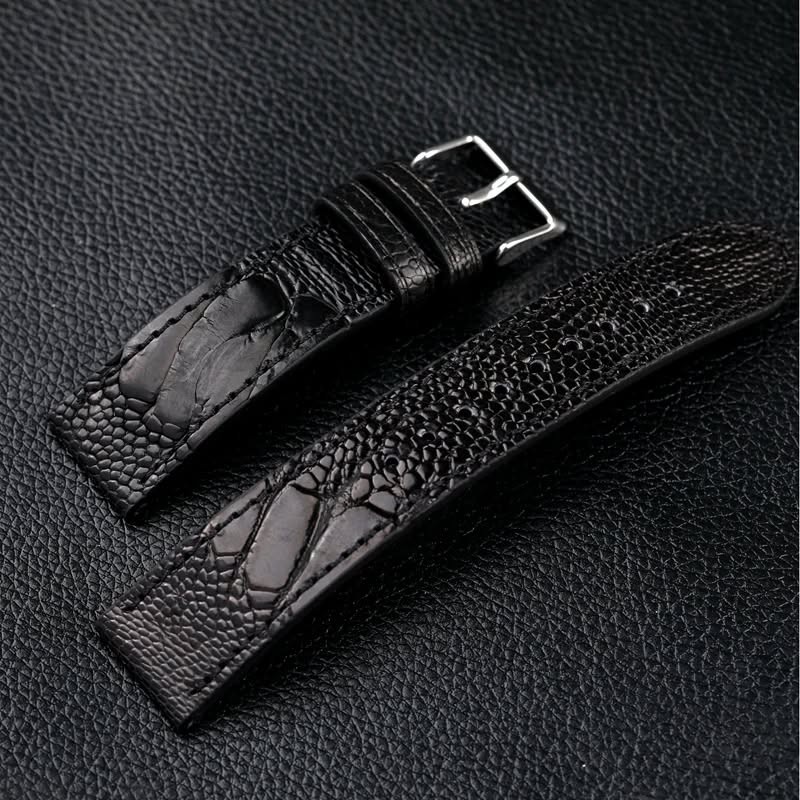 Handmade Ostrich Foot Leather Watchband Soft Bracelet Vintage Style