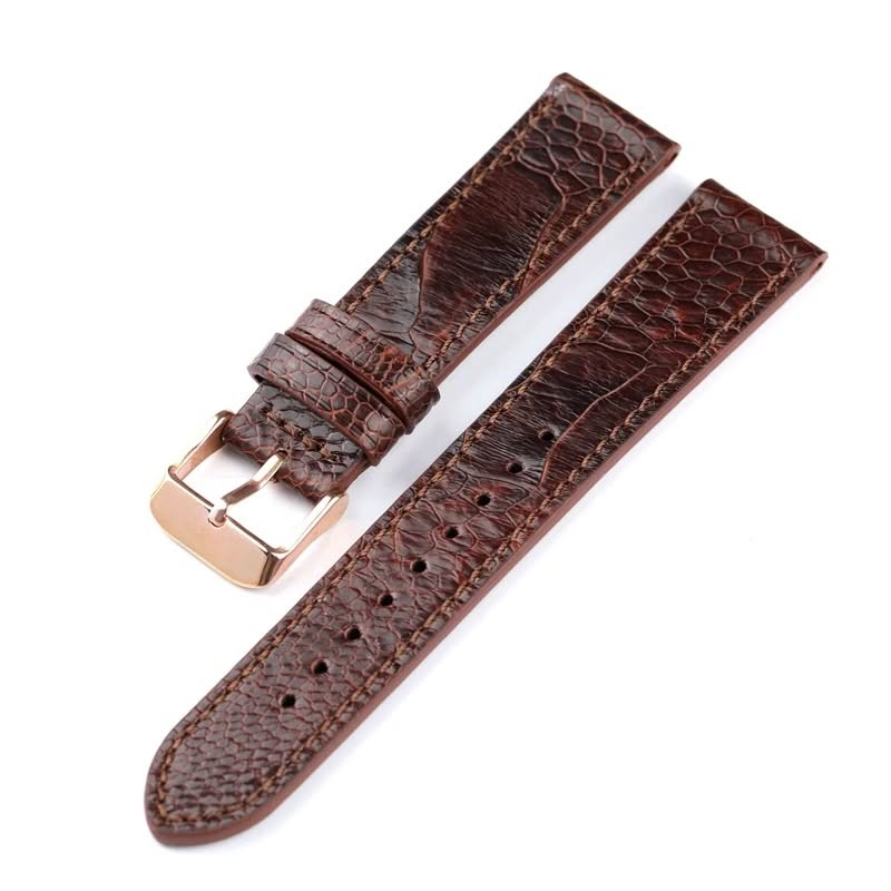 Handmade Ostrich Foot Leather Watchband Soft Bracelet Vintage Style