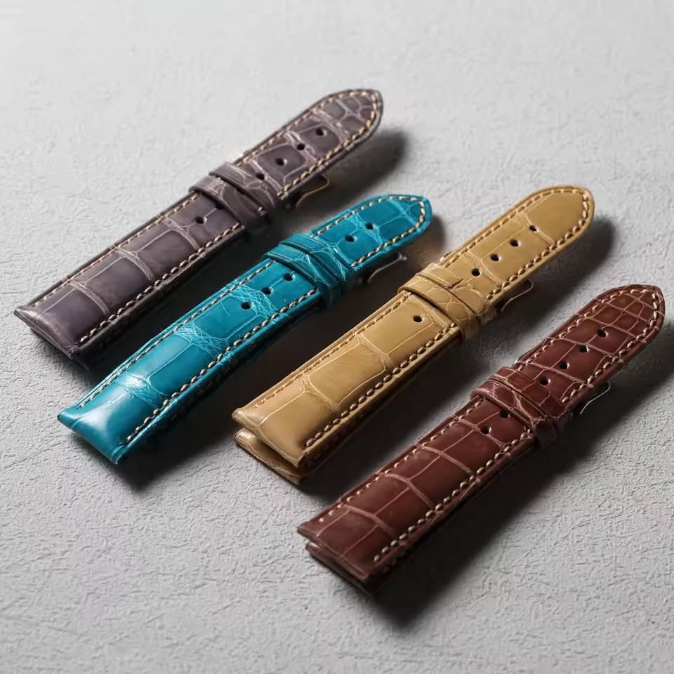 Handmade high-end American crocodile leather strap bamboo knot pattern
