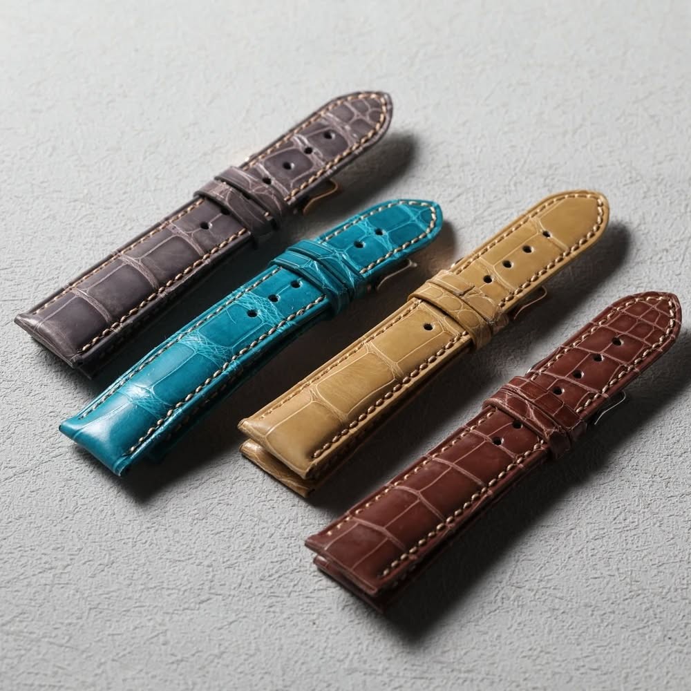 Handmade high-end American crocodile leather strap bamboo knot pattern