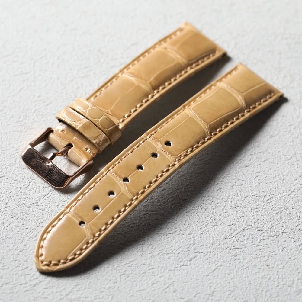Handmade high-end American crocodile leather strap bamboo knot pattern