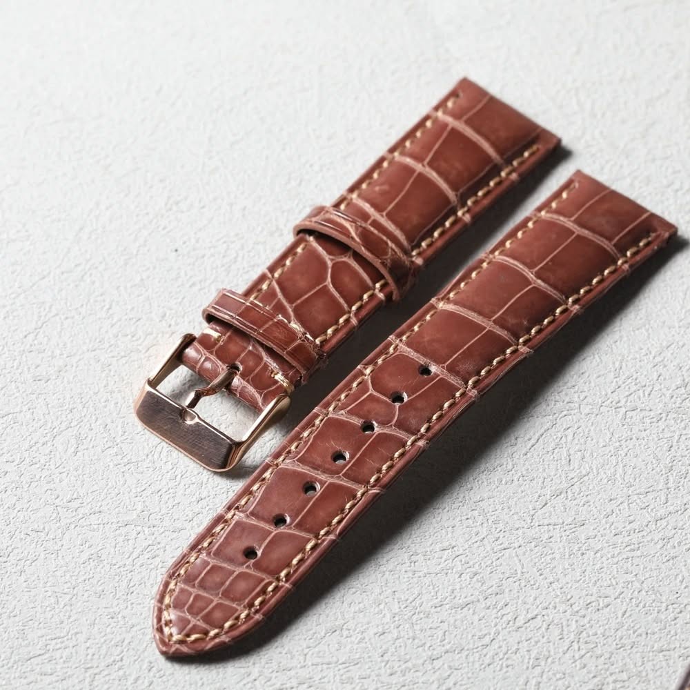 Handmade high-end American crocodile leather strap bamboo knot pattern