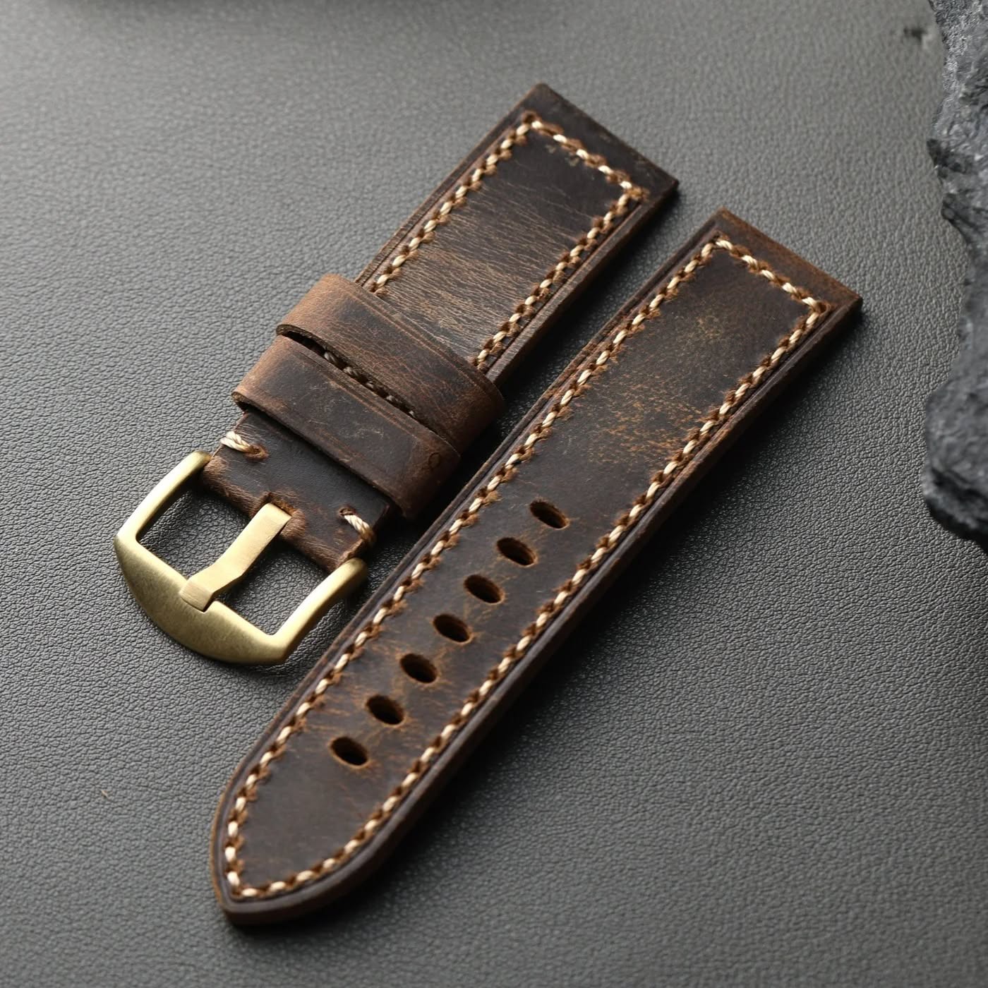 Handmade top layer cowhide strapwith pure copper watch strap