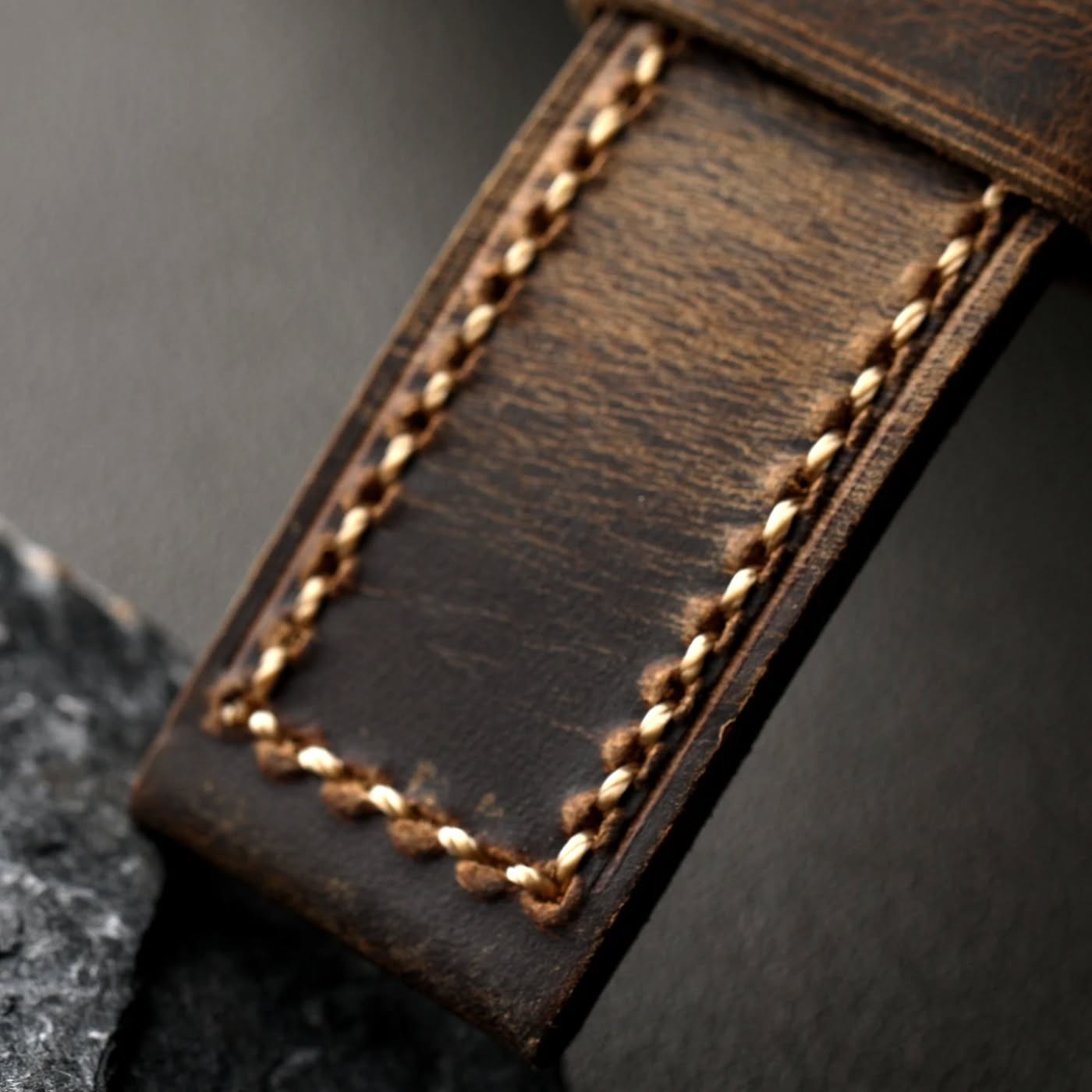 Handmade top layer cowhide strapwith pure copper watch strap