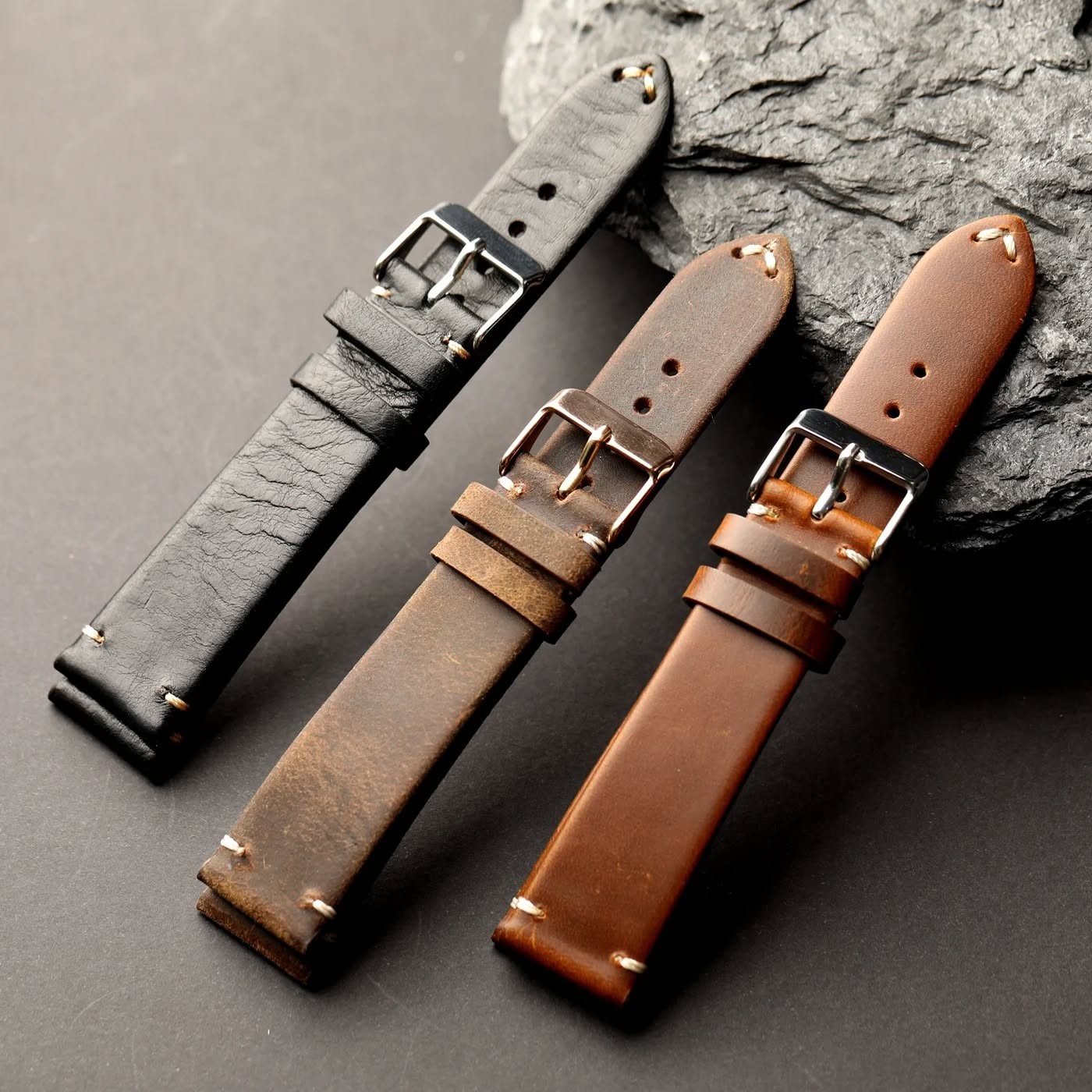 Handmade ultra-thin leather strap suitable for antique mechanical watch band