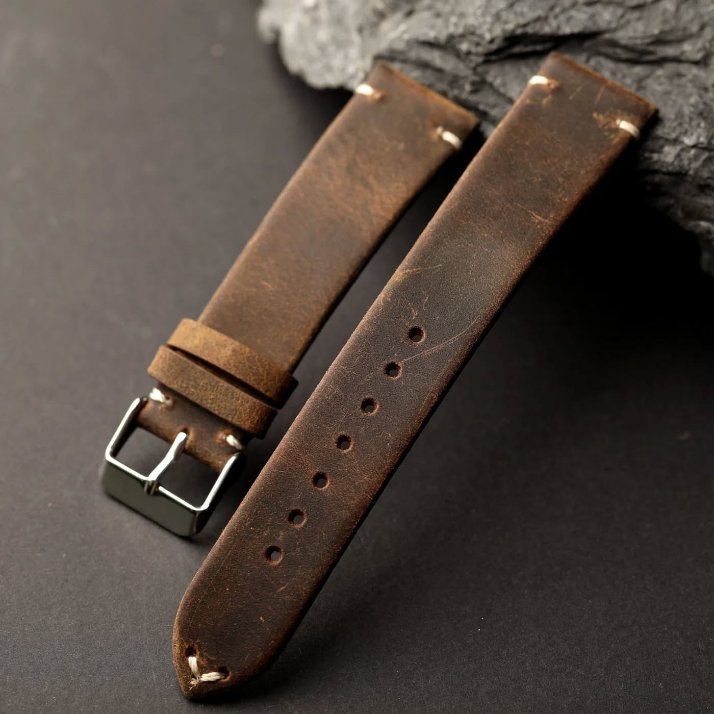 Handmade ultra-thin leather strap suitable for antique mechanical watch band