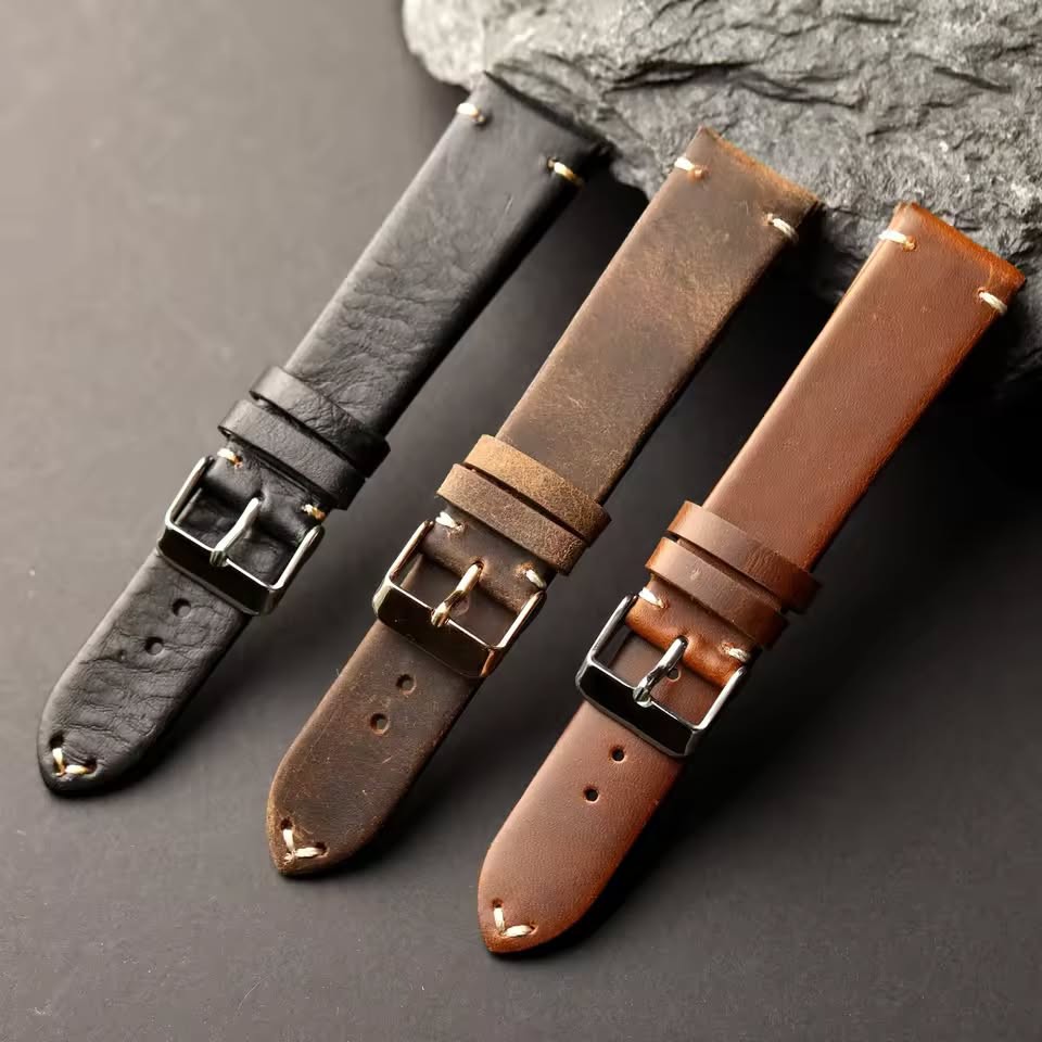 Handmade ultra-thin leather strap suitable for antique mechanical watch band