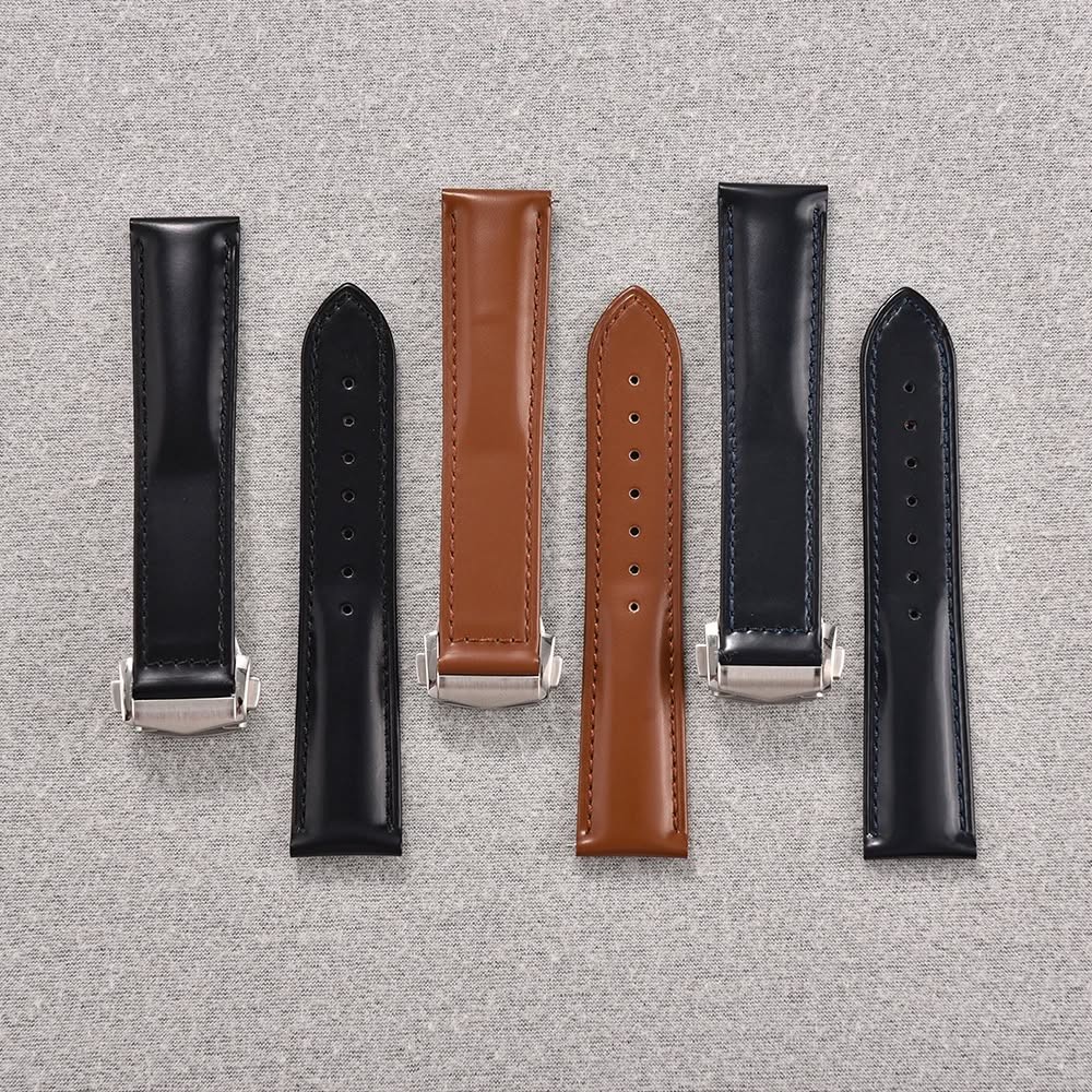 Durable leather strap compatible with various watch models