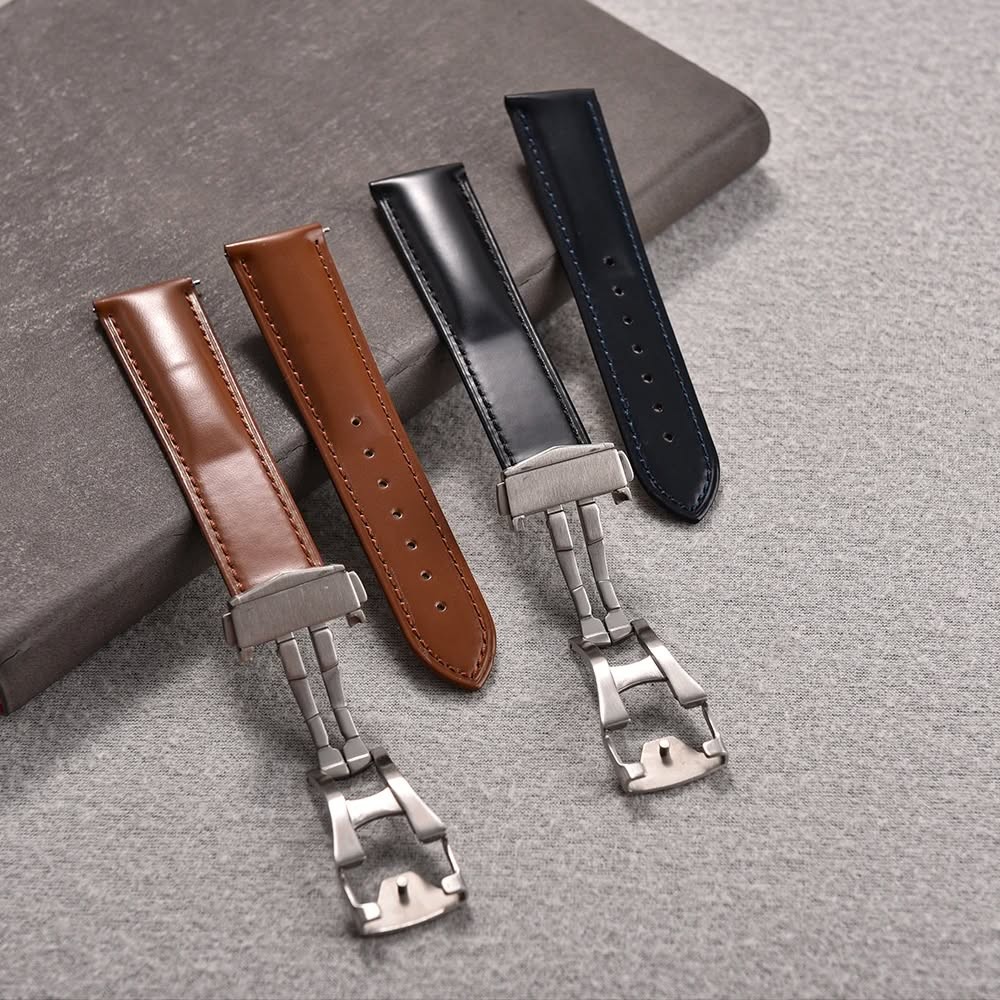 Durable leather strap compatible with various watch models