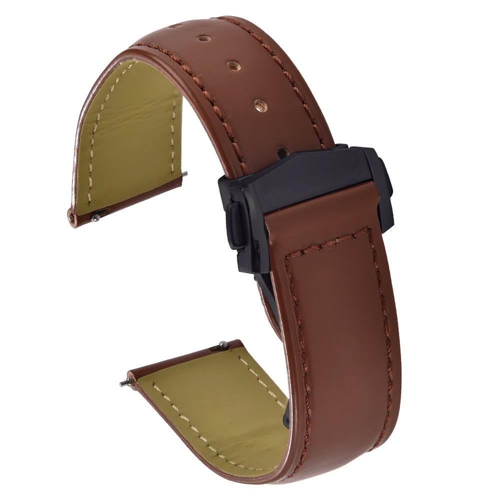 Durable leather strap compatible with various watch models