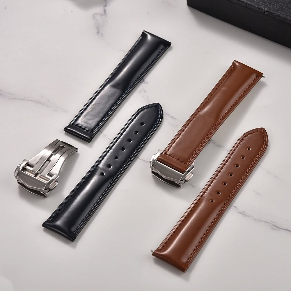 Durable leather strap compatible with various watch models