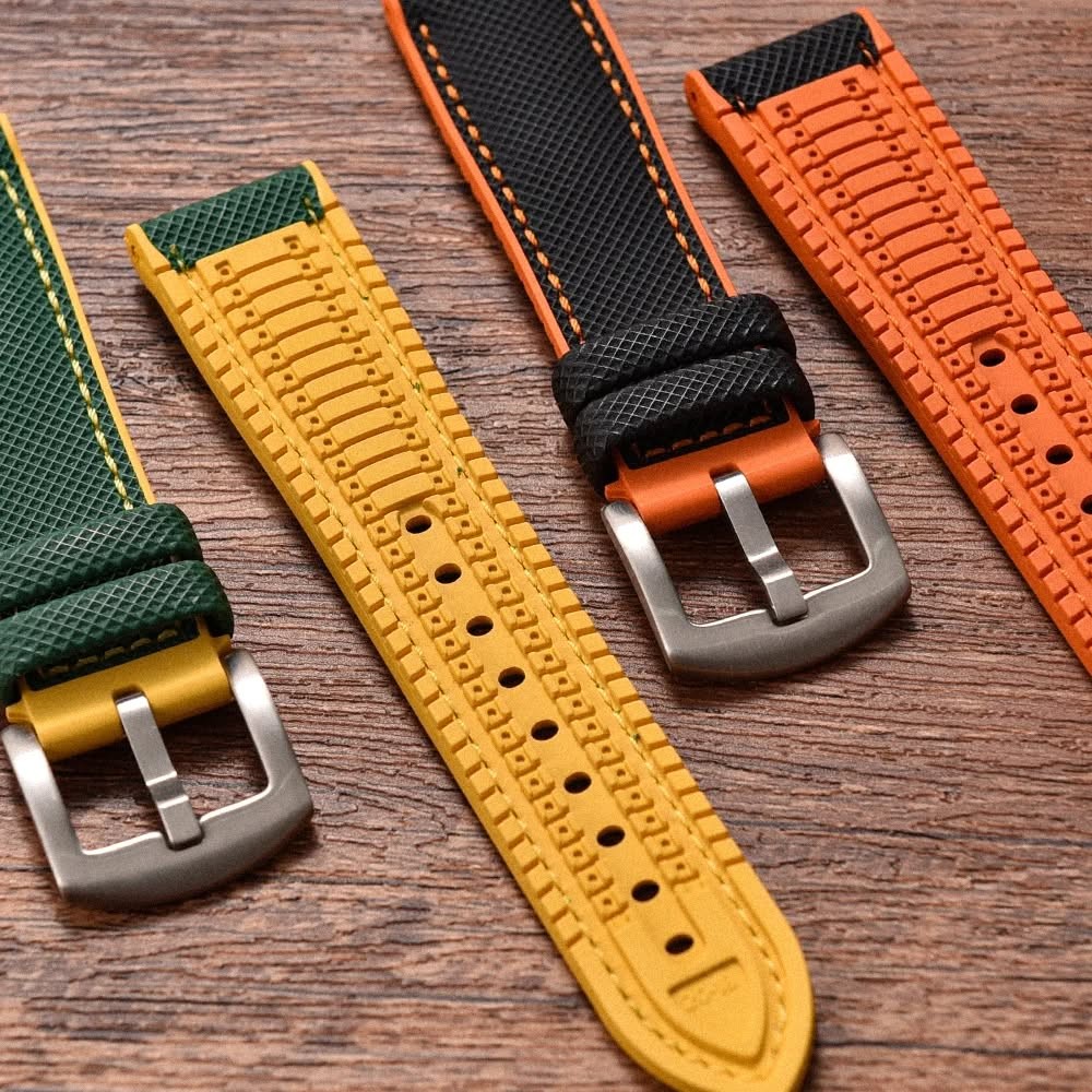 Waterproof rubber strap compatible with popular smartwatch models