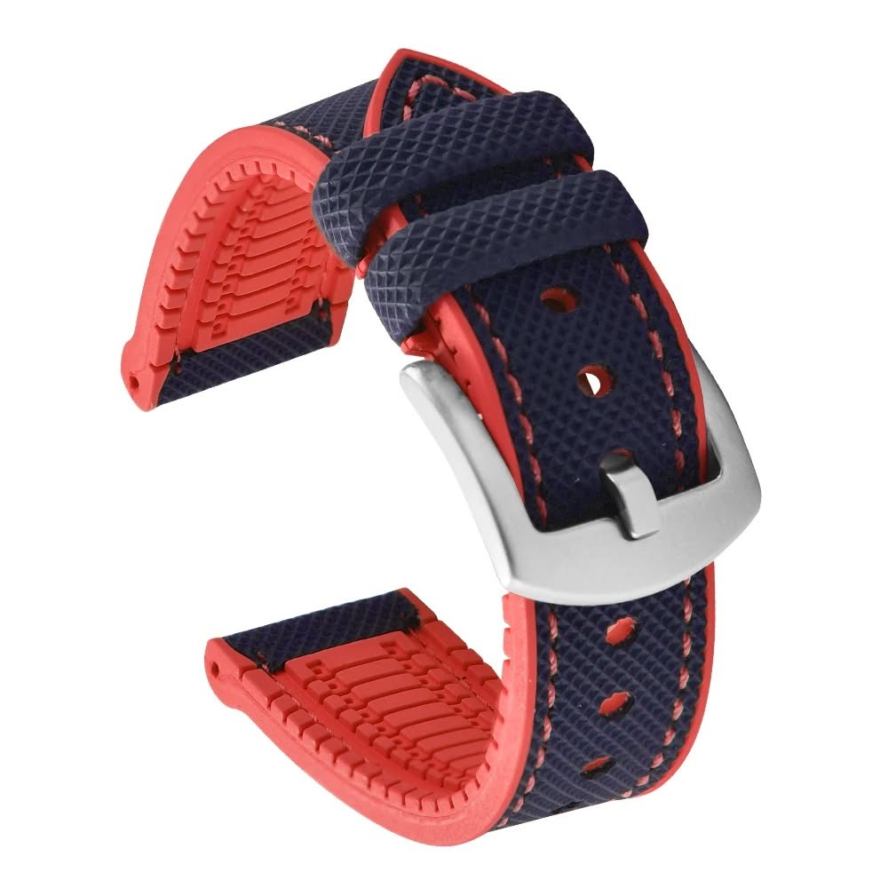 Waterproof rubber strap compatible with popular smartwatch models