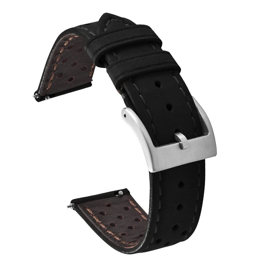 Vintage Leather Strap Breathable leather Watch Band Quick Release Strap