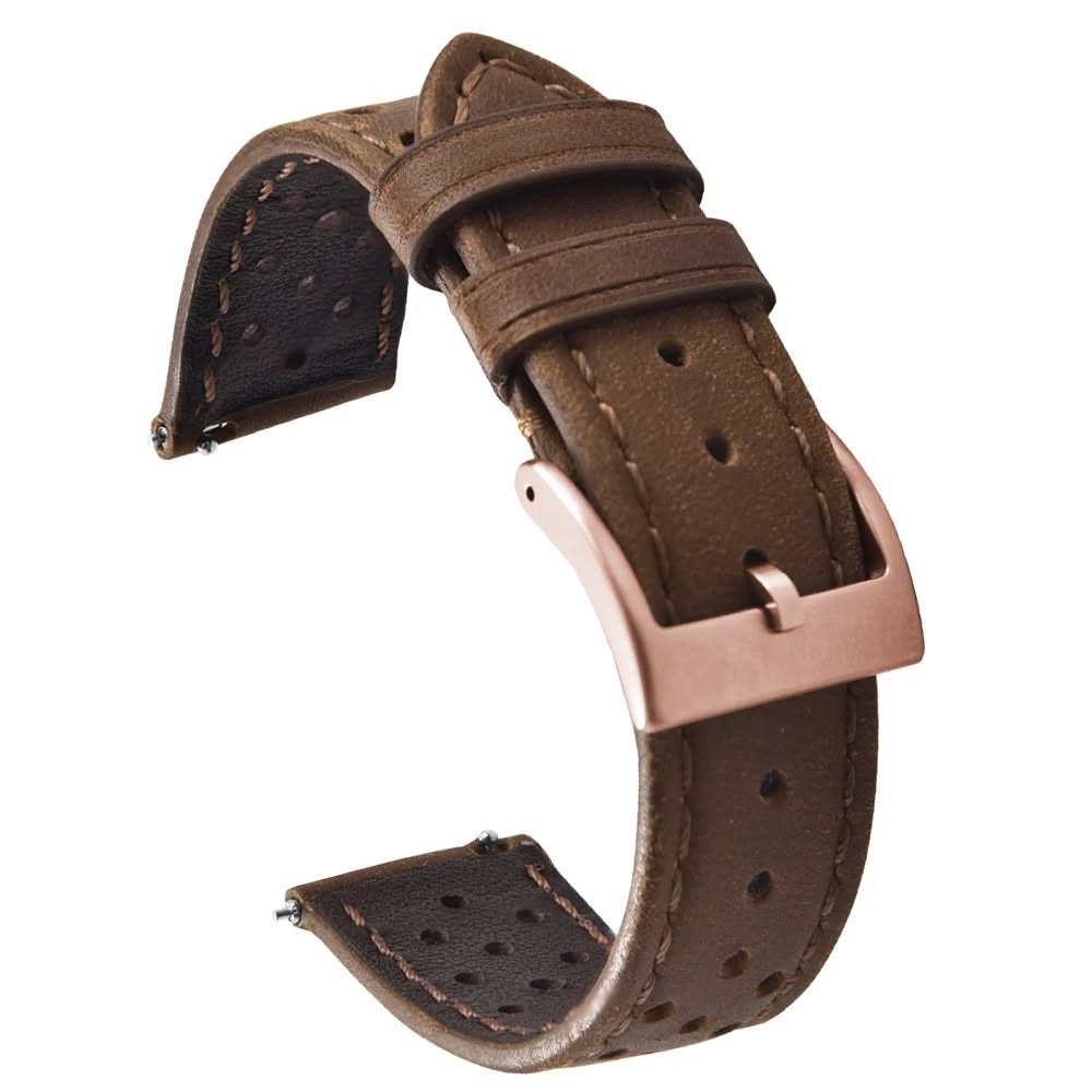 Vintage Leather Strap Breathable leather Watch Band Quick Release Strap