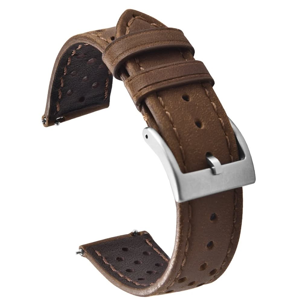 Vintage Leather Strap Breathable leather Watch Band Quick Release Strap