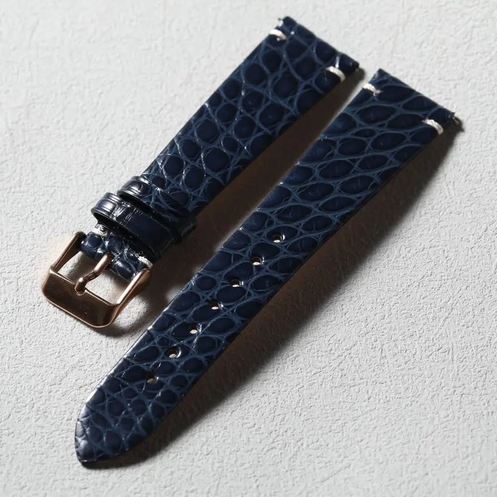 Handmade crocodile leather strap quick release soft ultra-thin leather strap