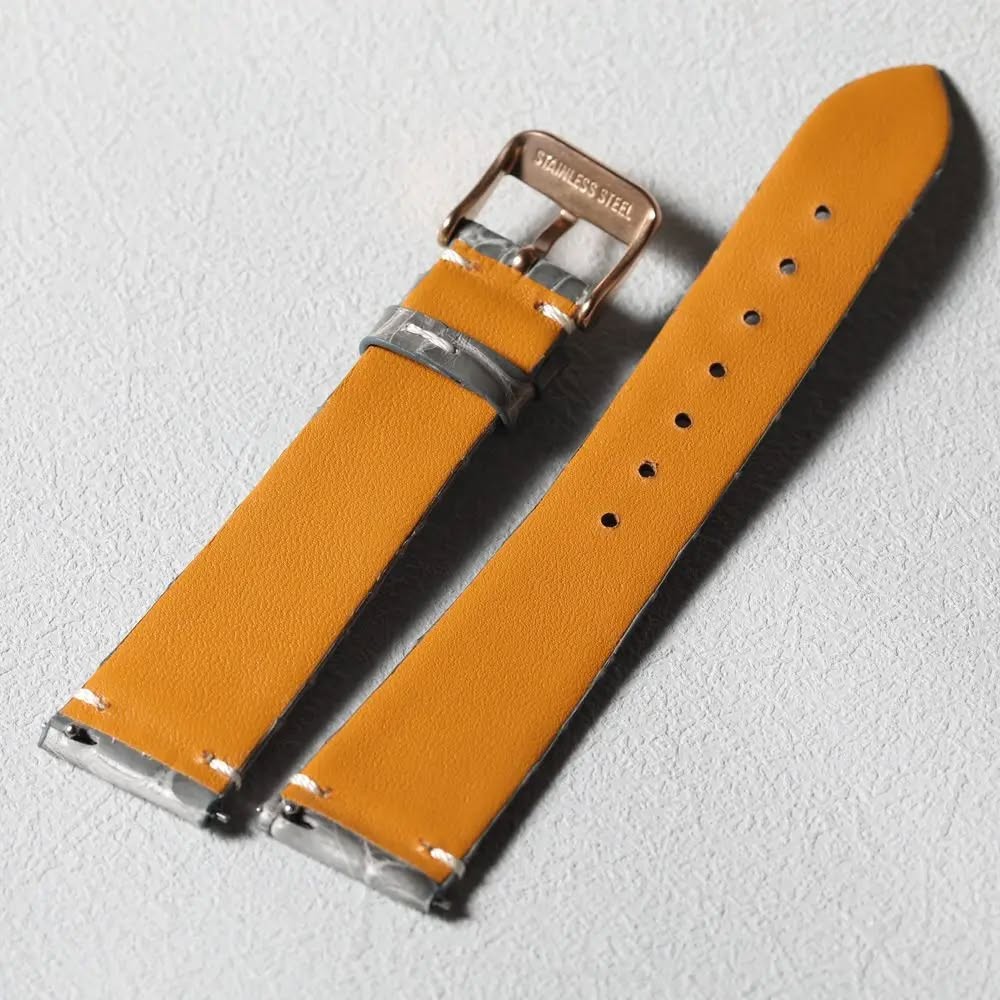 Handmade crocodile leather strap quick release soft ultra-thin leather strap
