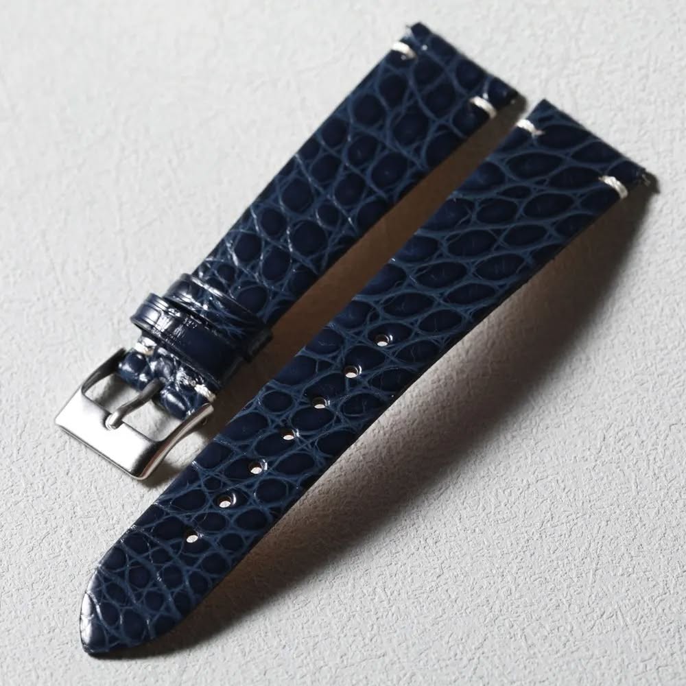 Handmade crocodile leather strap quick release soft ultra-thin leather strap