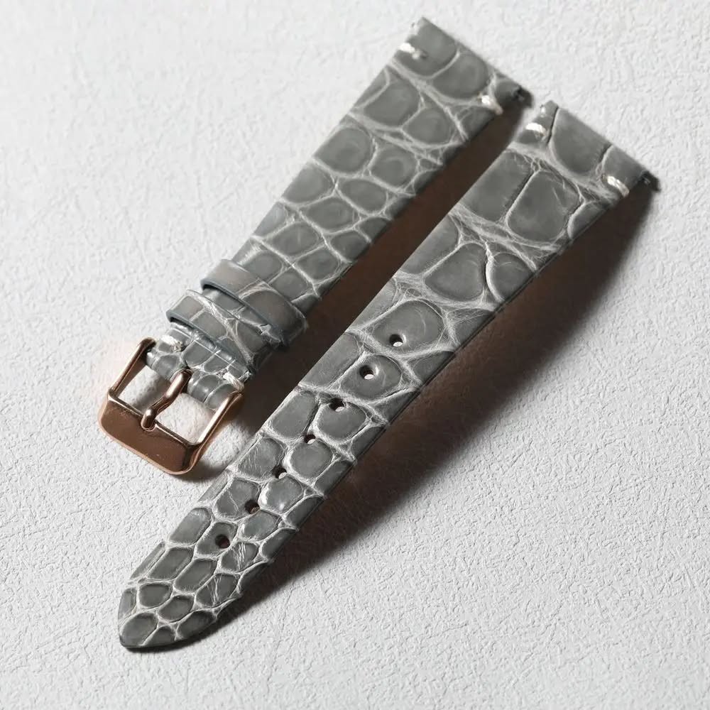 Handmade crocodile leather strap quick release soft ultra-thin leather strap