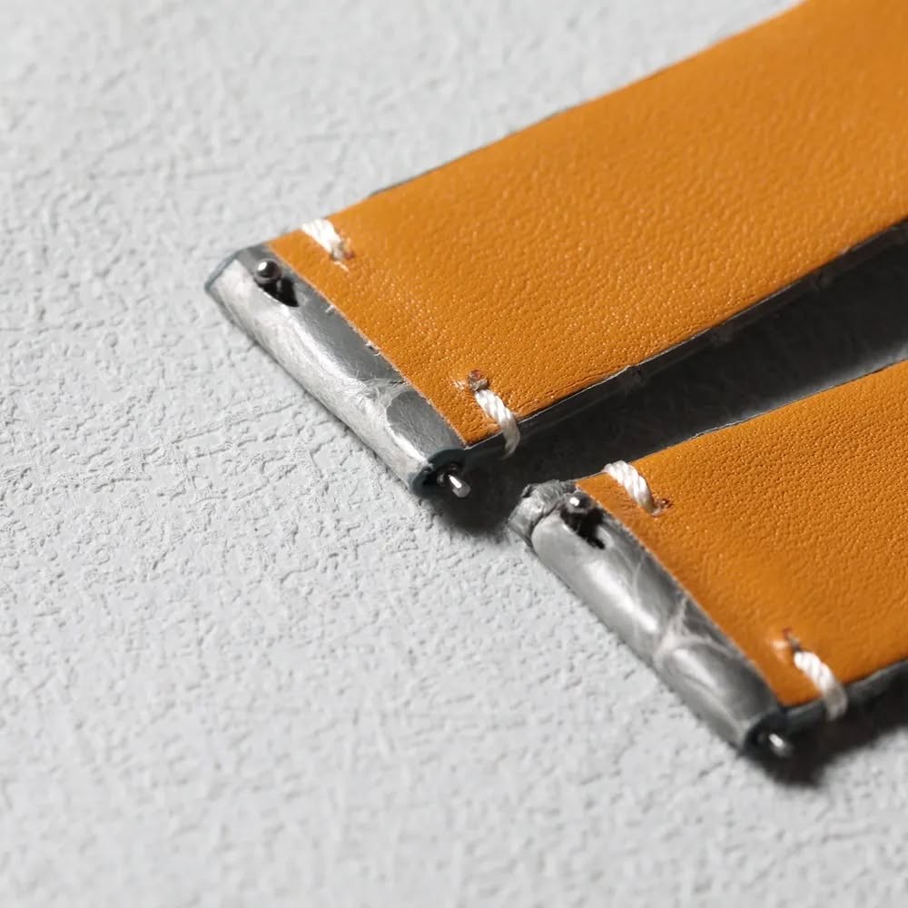 Handmade crocodile leather strap quick release soft ultra-thin leather strap