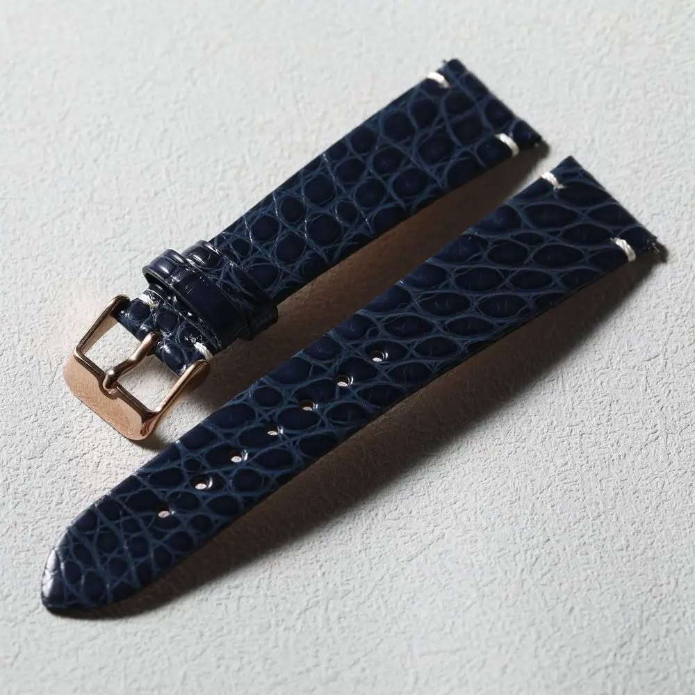 Handmade crocodile leather strap quick release soft ultra-thin leather strap