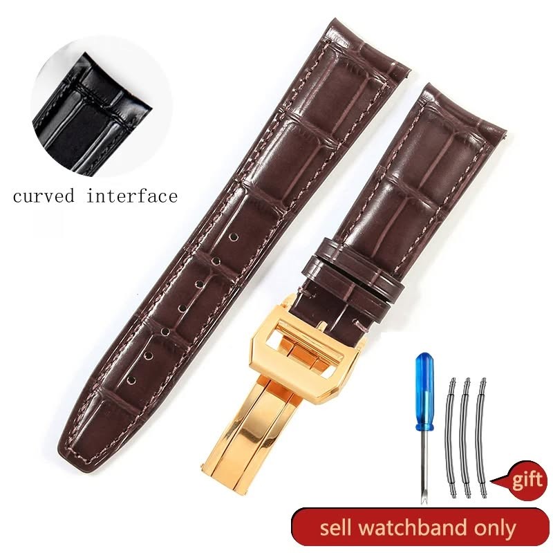 Curved Interface Design High Quality Crocodile Leather Strap