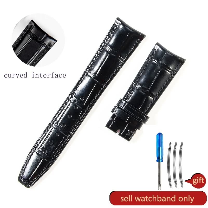 Curved Interface Design High Quality Crocodile Leather Strap