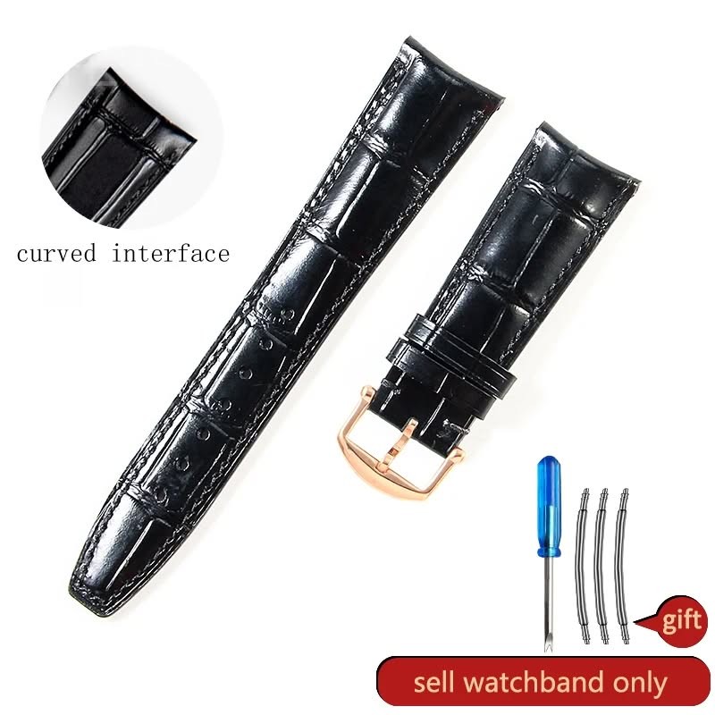 Curved Interface Design High Quality Crocodile Leather Strap