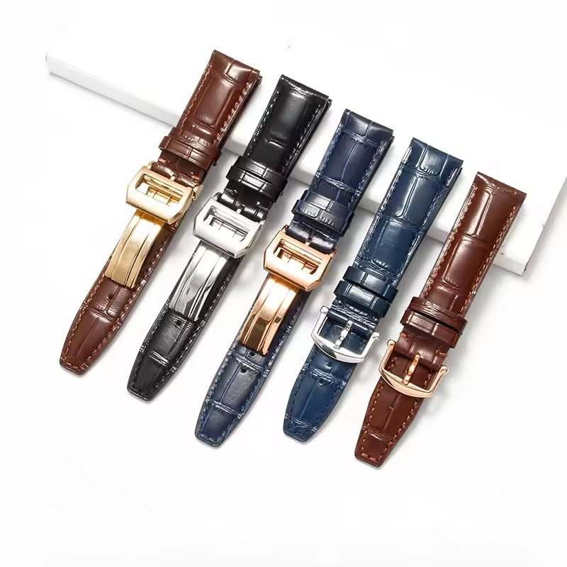 Curved Interface Design High Quality Crocodile Leather Strap