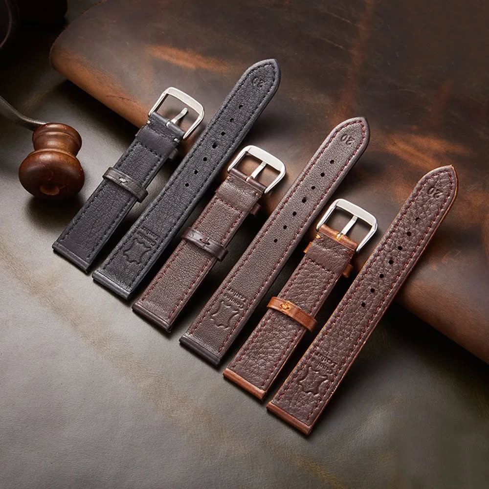 Italian genuine leather strap retro oil wax skin colour-changing ultra-thin