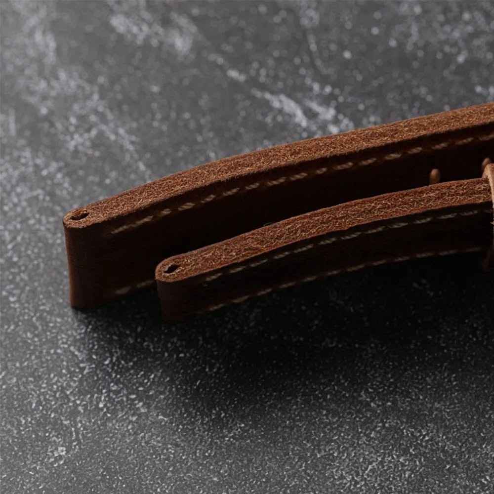Handcrafted top-grain leather watch strap vintage leather