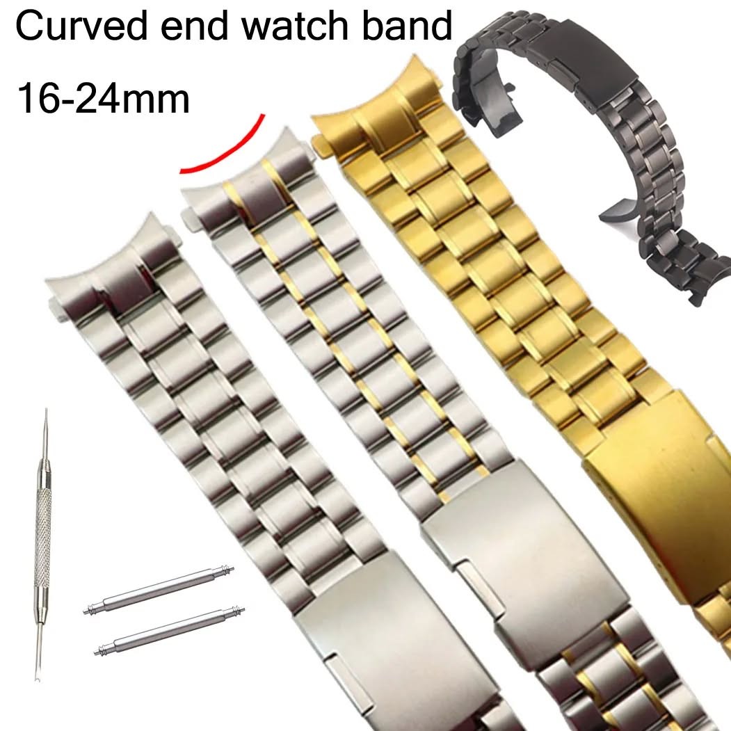 Curved End Stainless Steel 316L 3 Rows Curved end Bracelet