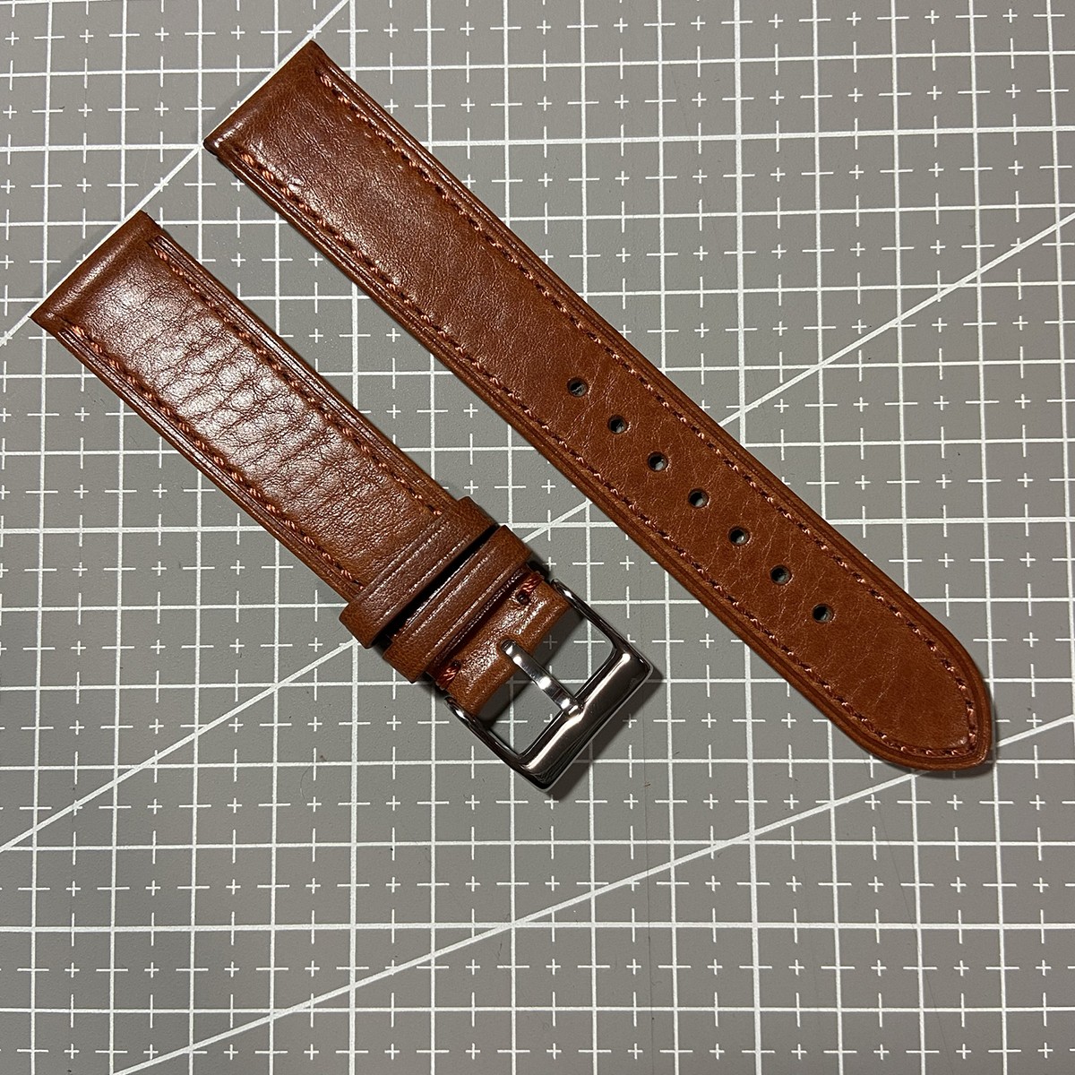 Smooth genuine leather watch strap designed for long-term wear