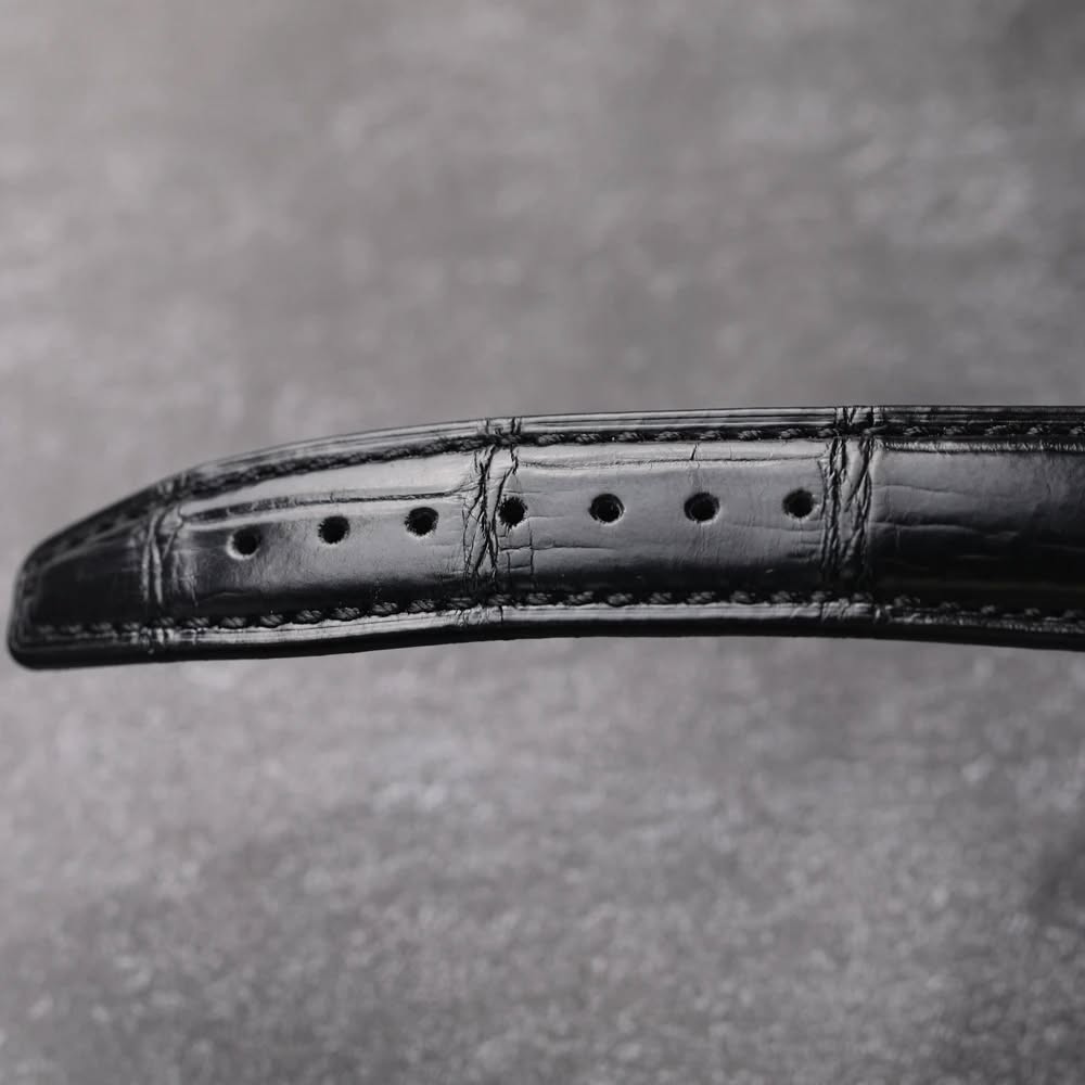 Handmade American Crocodile Strap Black Genuine Leather Strap 20MM 21MM 22MM