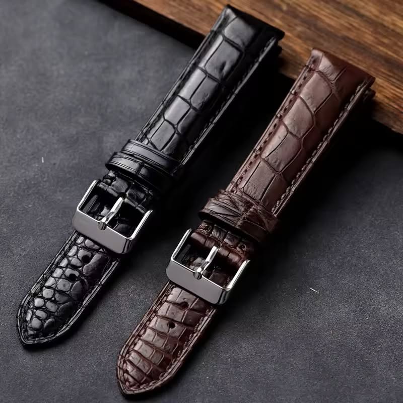 Handmade Alligator Watchband Leather Strap 18 19 20 21 22MM Vintage Style