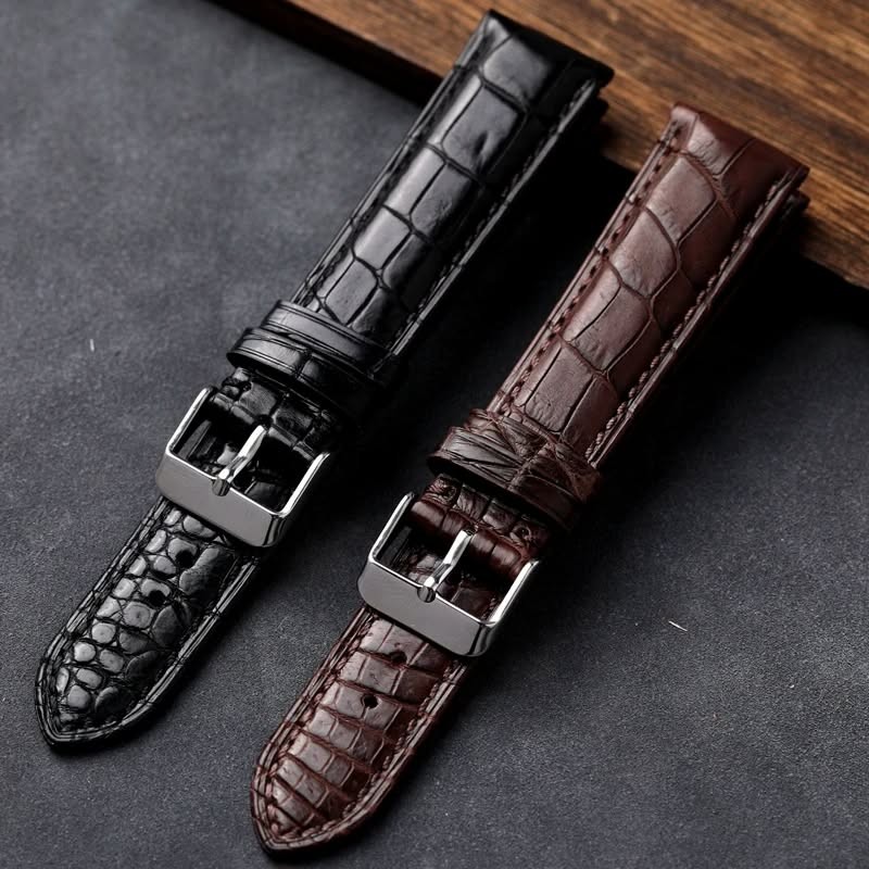 Handmade Alligator Watchband Leather Strap 18 19 20 21 22MM Vintage Style