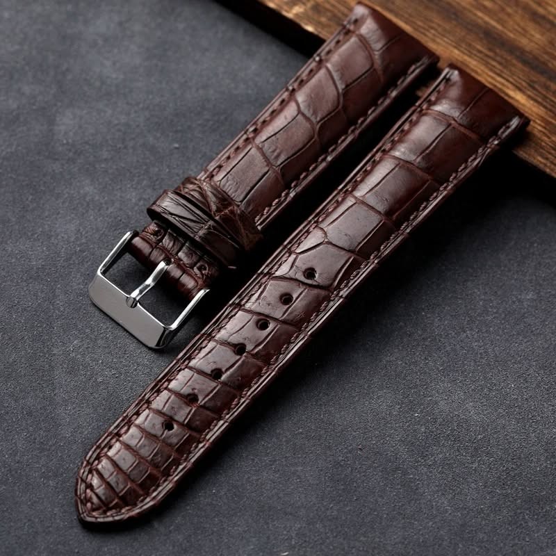 Handmade Alligator Watchband Leather Strap 18 19 20 21 22MM Vintage Style