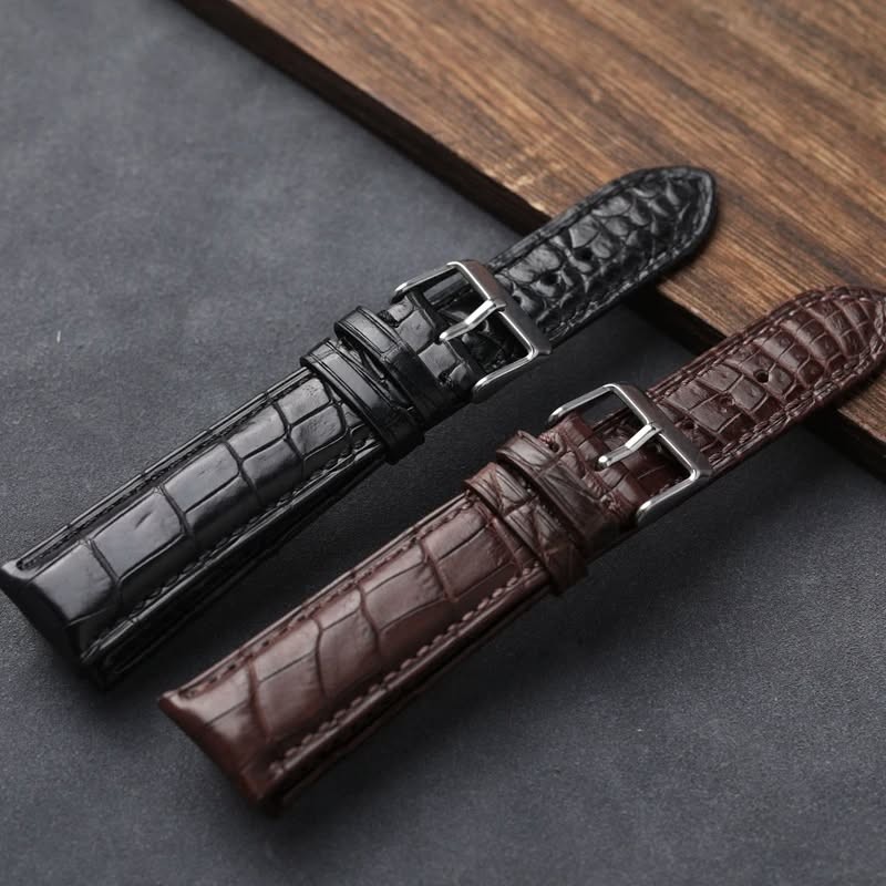 Handmade Alligator Watchband Leather Strap 18 19 20 21 22MM Vintage Style