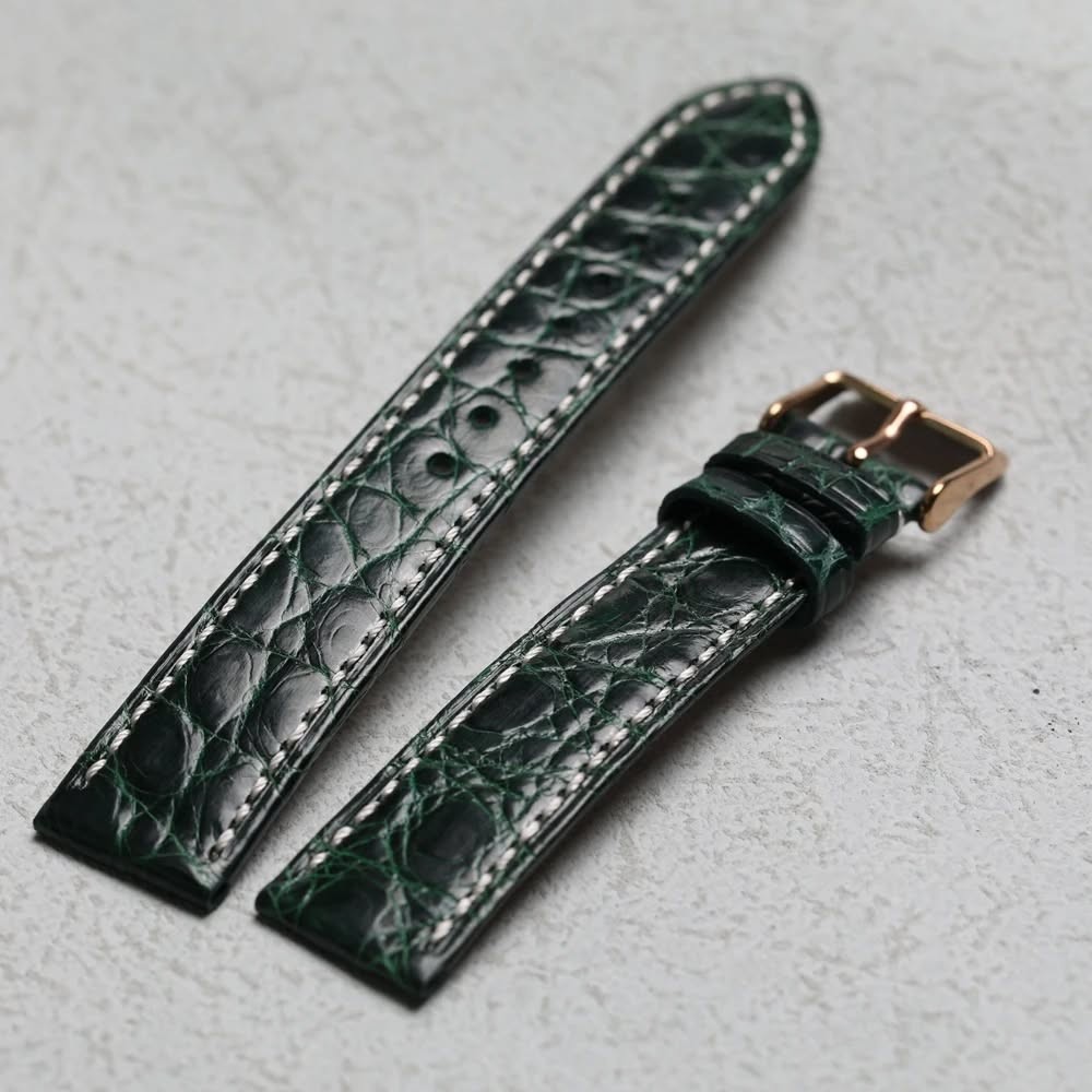 Luxury crocodile leather strap vintage soft leather strap