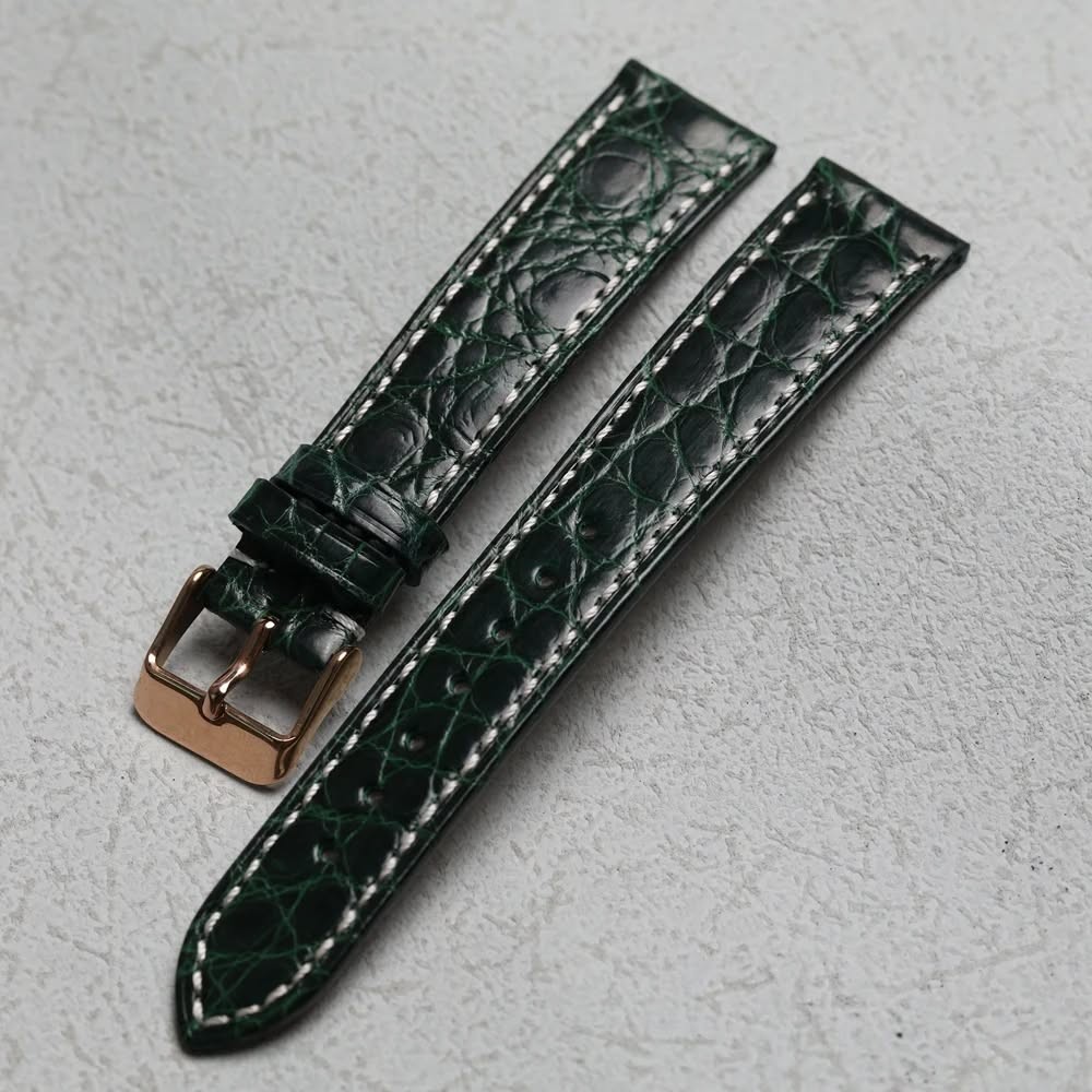 Luxury crocodile leather strap vintage soft leather strap