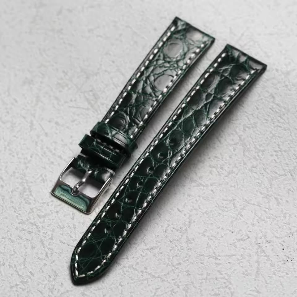 Luxury crocodile leather strap vintage soft leather strap