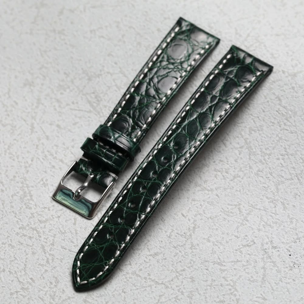 Luxury crocodile leather strap vintage soft leather strap